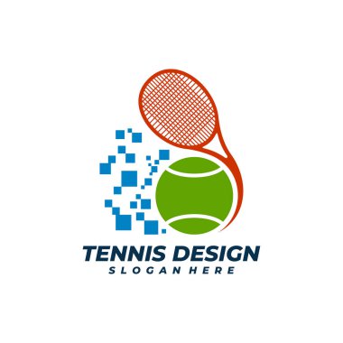 Piksel Tenis logo şablonu, Yaratıcı Tenis logosu tasarım kavramları