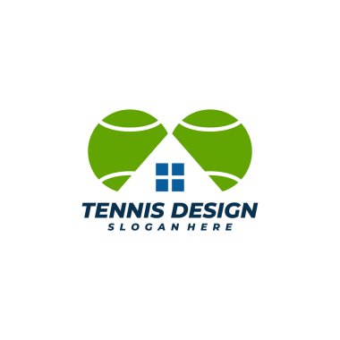 House Tennis logo vektör şablonu, Yaratıcı Tenis logosu tasarım kavramları.