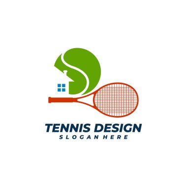 House Tennis logo vektör şablonu, Yaratıcı Tenis logosu tasarım kavramları.
