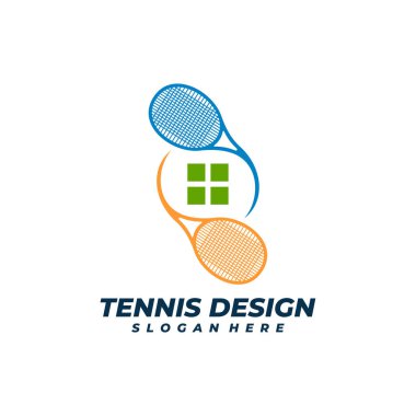 House Tennis logo vektör şablonu, Yaratıcı Tenis logosu tasarım kavramları.