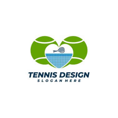 Love Tennis logo vektör şablonu, Creative Tennis logo tasarım kavramları.