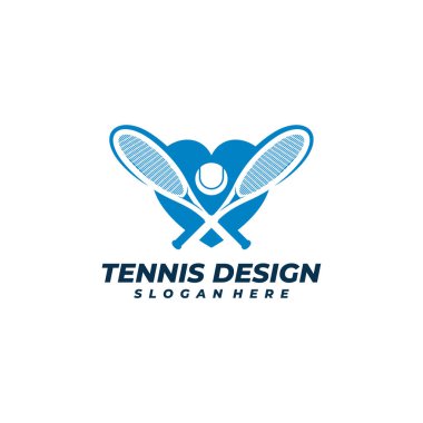 Love Tennis logo vektör şablonu, Creative Tennis logo tasarım kavramları.