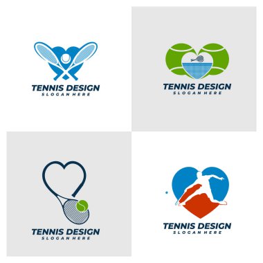 Love Tennis logo vektör şablonu, Yaratıcı Tenis logosu tasarım kavramları.