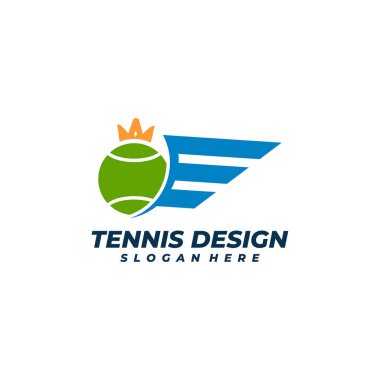 Kanat logo şablonu olan tenis, Yaratıcı Tenis logosu tasarım kavramları.
