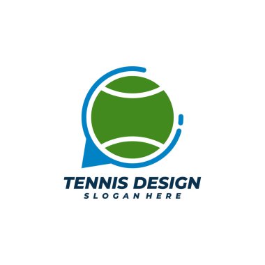 Sohbet logosu şablonu olan tenis, Yaratıcı Tenis logosu tasarım kavramları.
