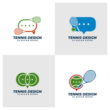 Sohbet logosu şablonu olan Tenis takımı, Yaratıcı Tenis logosu tasarım kavramları.