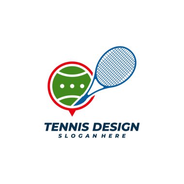 Sohbet logosu şablonu olan tenis, Yaratıcı Tenis logosu tasarım kavramları.