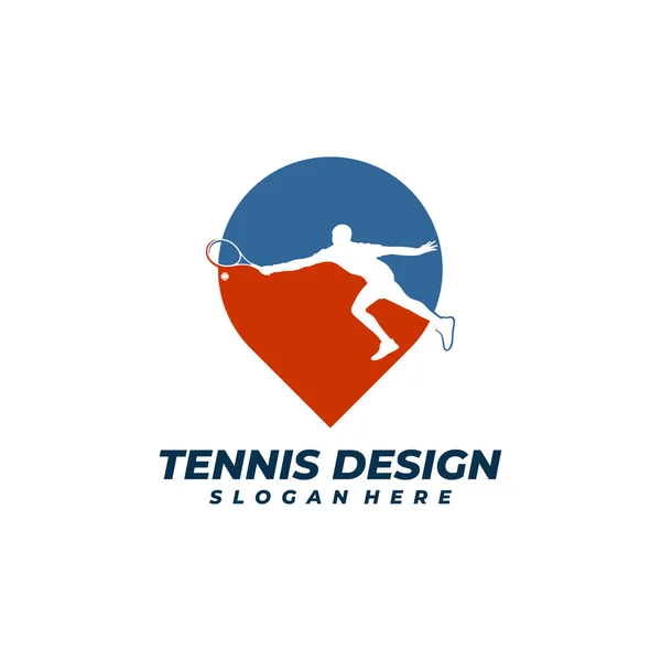 Point Tennis Logo Vector Template Creatieve Tennis Logo Ontwerp Concepten — Stockvector