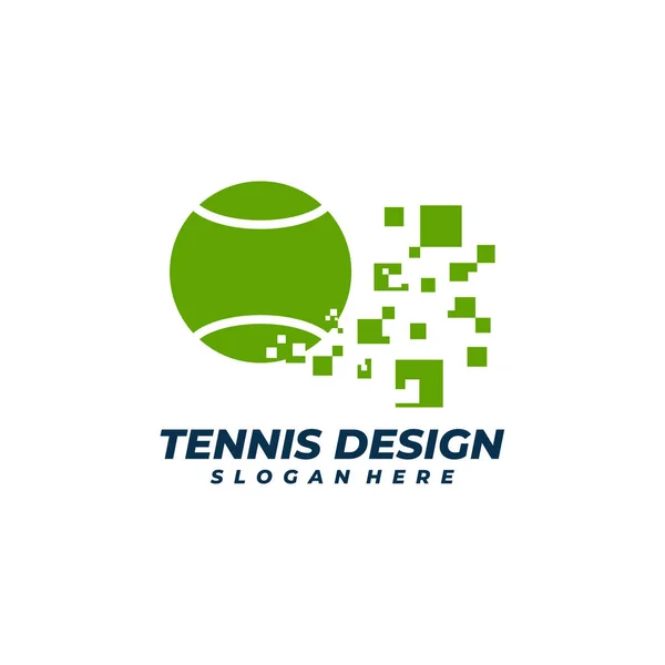 Modelo Vetor Logotipo Pixel Tennis Conceitos Criativos Projeto Logotipo Tênis —  Vetores de Stock