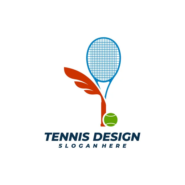 Tennis Met Wing Logo Vector Template Creatief Tennis Logo Ontwerp — Stockvector