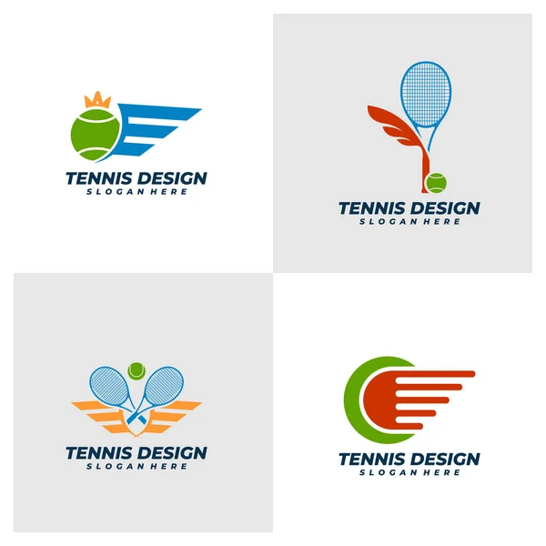 Conjunto Tênis Com Modelo Vetor Logotipo Asa Conceitos Design Logotipo —  Vetores de Stock