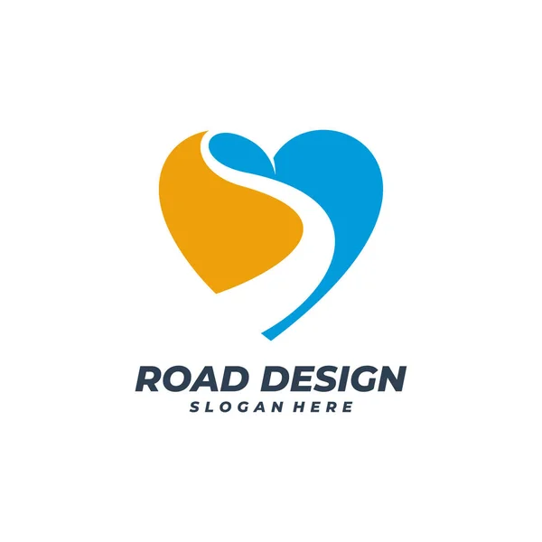 Love Road logo vektör şablonu, Creative Road logo tasarım kavramları.