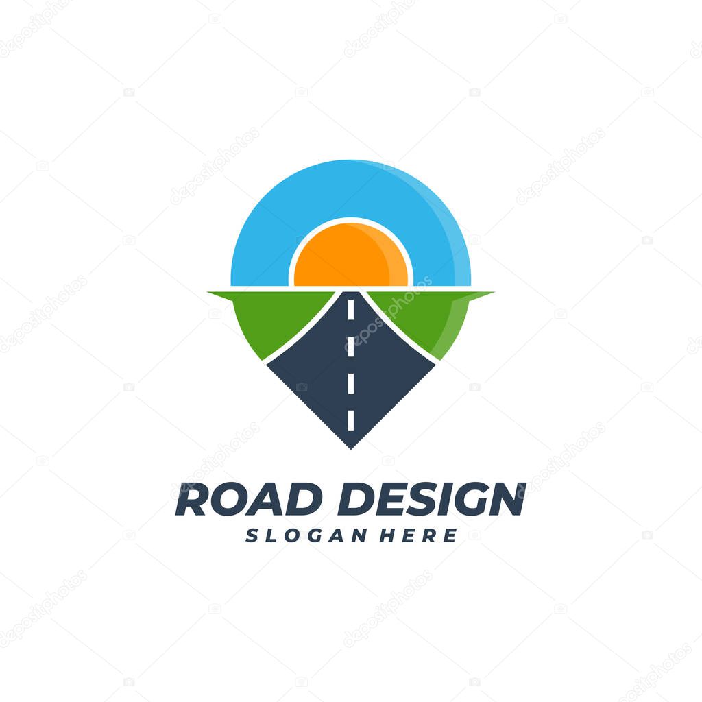 Point Road logo vector template, Creative Road logo design concepts.
