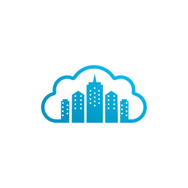 Cloud City logo vektör şablonu, Creative Building logo tasarım kavramları