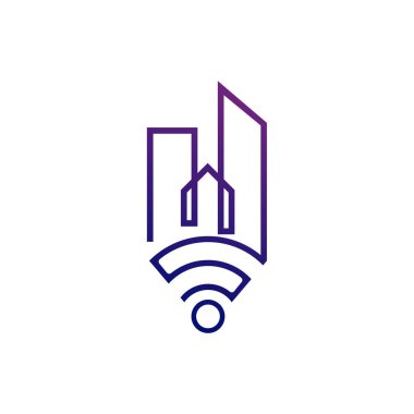 Smart City logo vektör şablonu, Creative Building logo tasarım kavramları