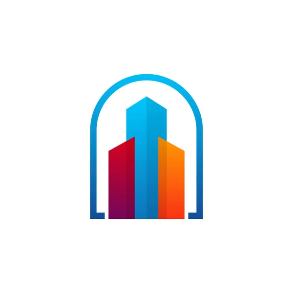 Πρότυπο Φορέα Λογότυπο Της Πόλης Creative Building Έννοιες Σχεδιασμού Λογότυπο — Διανυσματικό Αρχείο