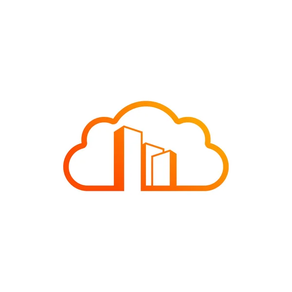 Cloud City Logo Vector Template Creative Building Logo Design Concepts —  Vetores de Stock