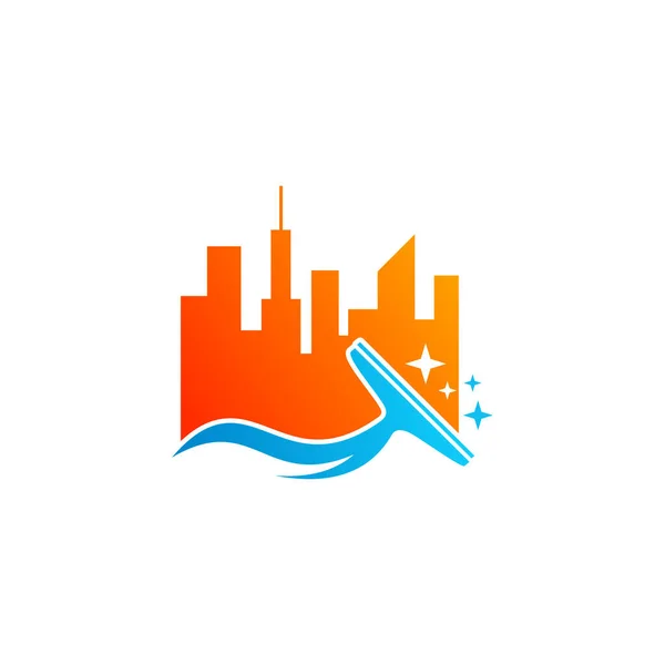 Clean City Logo Vektör Şablonu Creative Building Logo Tasarım Kavramları — Stok Vektör