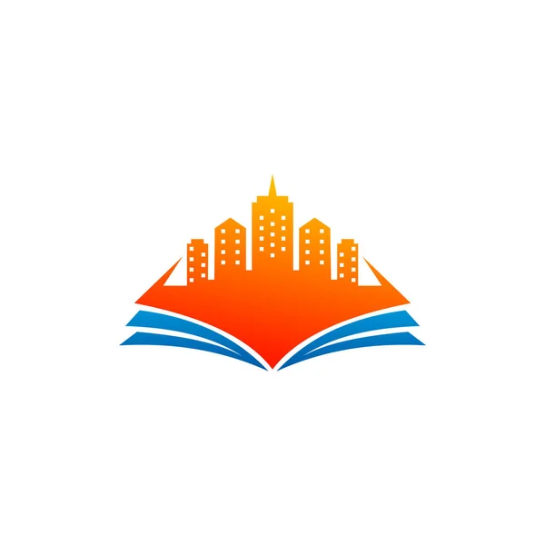 Βιβλίο City Λογότυπο Διάνυσμα Πρότυπο Creative Building Λογότυπο Σχεδιασμό Έννοιες — Διανυσματικό Αρχείο