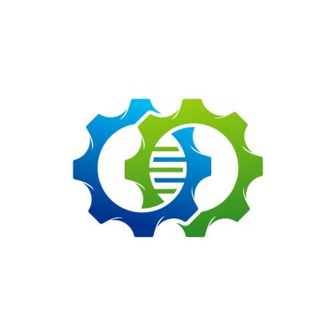 Mekanik DNA logo şablonu, yaratıcı DNA logo tasarımı kavramları