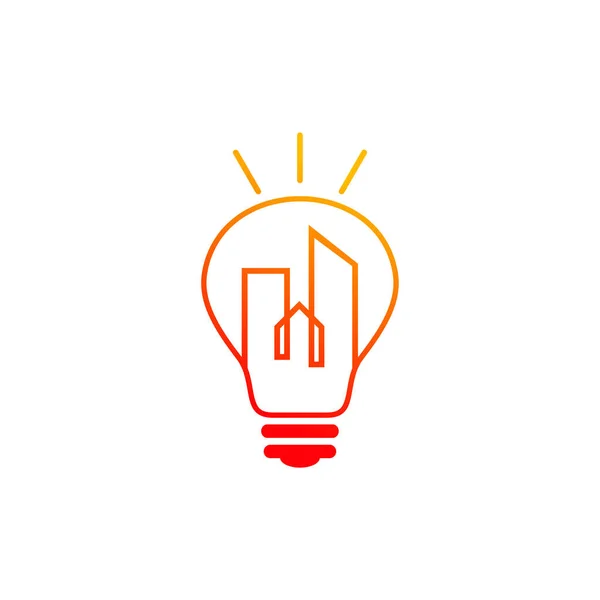 Шаблон Логотипа Bulb City Концепция Дизайна Логотипа Creative Building — стоковый вектор