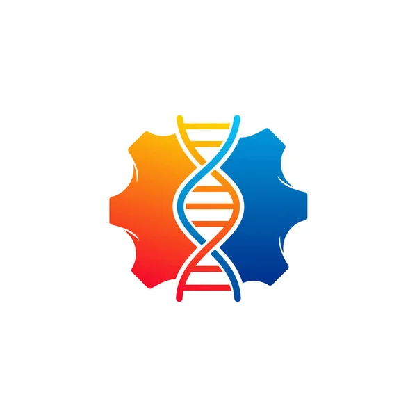 Templat Vektor Logo Dna Mekanis Konsep Desain Logo Dna Kreatif - Stok Vektor