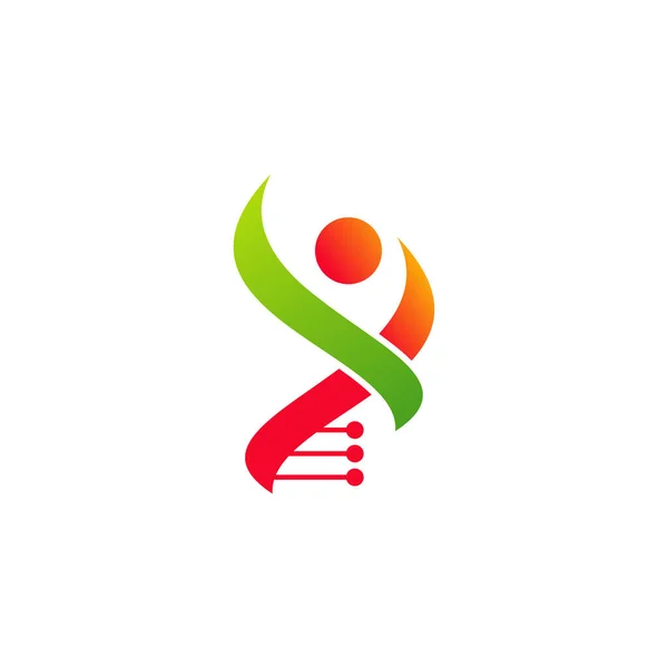 Templat Vektor Logo Dna Orang Konsep Desain Logo Dna Kreatif - Stok Vektor