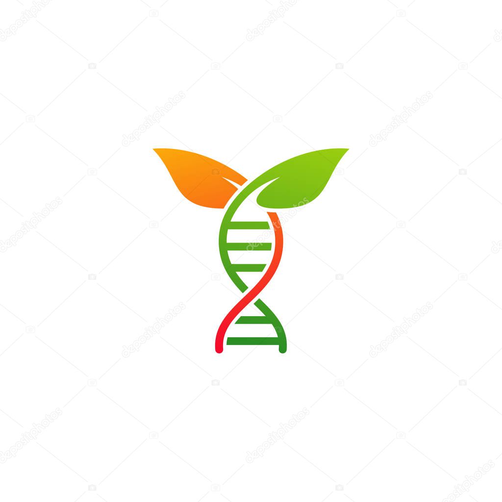 Leaf DNA logo vector template, Creative DNA logo design concepts