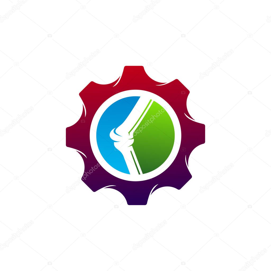 Gear Bone logo vector template, Creative bone logo design concepts