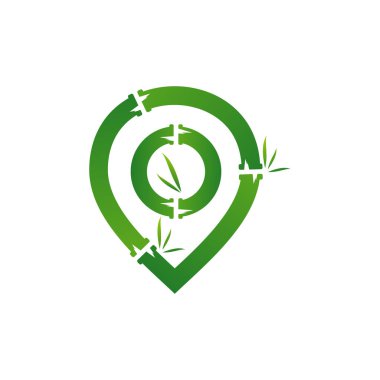 Point Bamboo logo vektör şablonu, yaratıcı Bambu logo tasarımı kavramları