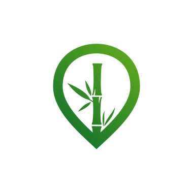 Point Bamboo logo vektör şablonu, yaratıcı Bambu logo tasarımı kavramları