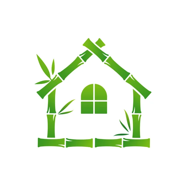 Σπίτι Bamboo Λογότυπο Διάνυσμα Πρότυπο Creative Bamboo Σχεδιασμό Έννοιες — Διανυσματικό Αρχείο