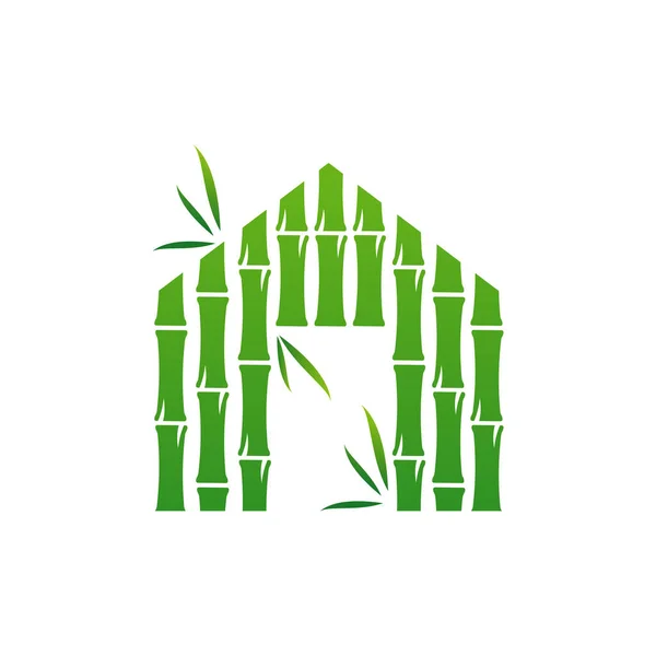 Plantilla Vectorial Logotipo Bambú Casa Conceptos Creativos Diseño Logotipo Bambú — Archivo Imágenes Vectoriales