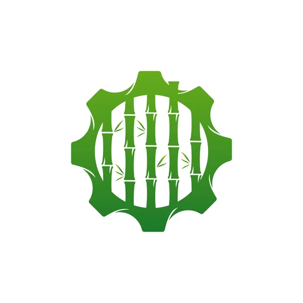 Templat Vektor Logo Bambu Gear Konsep Desain Logo Bambu Kreatif - Stok Vektor