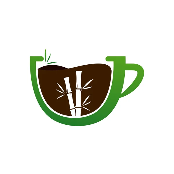 Бамбук Напитки Векторный Шаблон Логотипа Creative Bamboo Концепции Логотипа — стоковый вектор