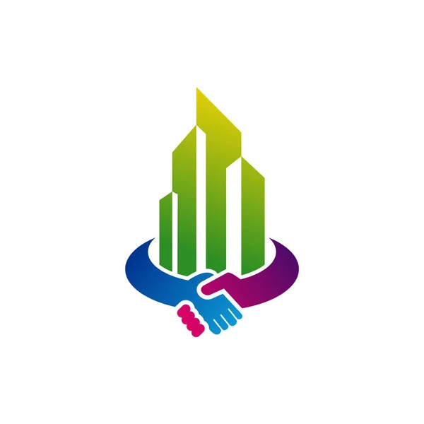 Şehir Anlaşması Logo Vektör Şablonu Creative Deal Logo Tasarım Kavramları — Stok Vektör