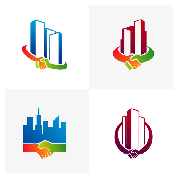 City Deal Logo Vektör Şablonu Creative Deal Logo Tasarım Kavramları — Stok Vektör