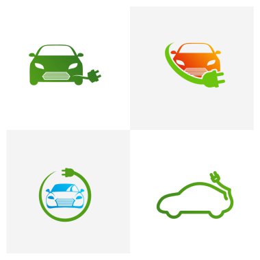 Electric Car logo şablonu, Creative Car logo tasarım kavramları