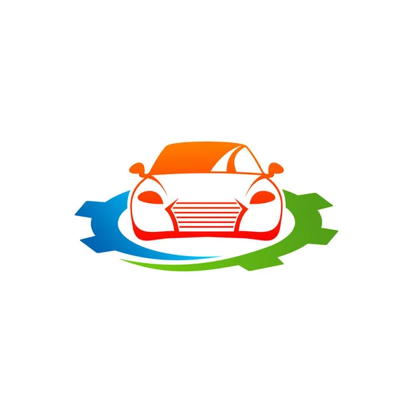 Gear Car Logo Vektor Mall Creative Car Logo Design Koncept — Stock vektor