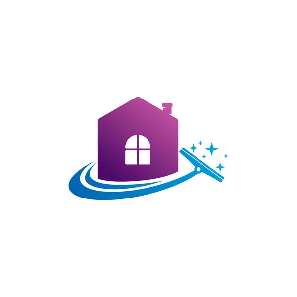 Σπίτι Clean Λογότυπο Διάνυσμα Πρότυπο Creative Clean Έννοιες Σχεδιασμού Λογότυπο — Διανυσματικό Αρχείο