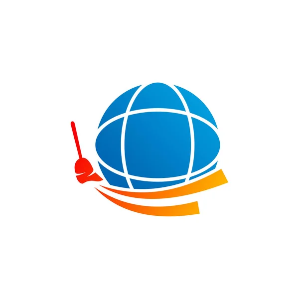 Plantilla Vectorial Del Logotipo World Clean Conceptos Diseño Del Logotipo — Archivo Imágenes Vectoriales