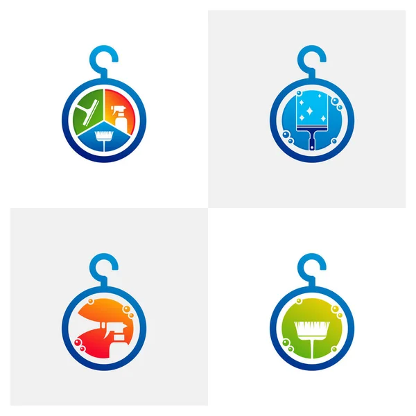 Temiz Logo Vektör Şablonu Yaratıcı Temiz Logo Tasarımı Kavramları — Stok Vektör