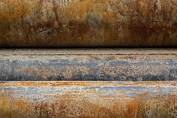 Close Texture Steel Pipes Gray Steel Gray Rust Colored — Stock Photo, Image