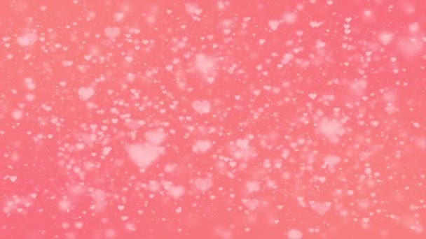 Valentinstag. Viele schöne Herzen auf rosa Hintergrund. Animationsherzen — Stockvideo