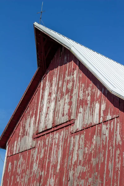 Vue Extérieure Vers Haut Barde Bois Peint Rouge Fin Xixe — Photo