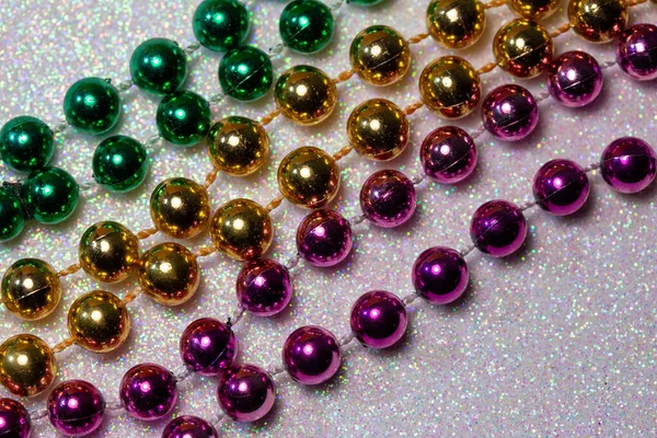 Cadre Complet Déconcentré Macro Texture Abstraite Vue Des Colliers Perles — Photo
