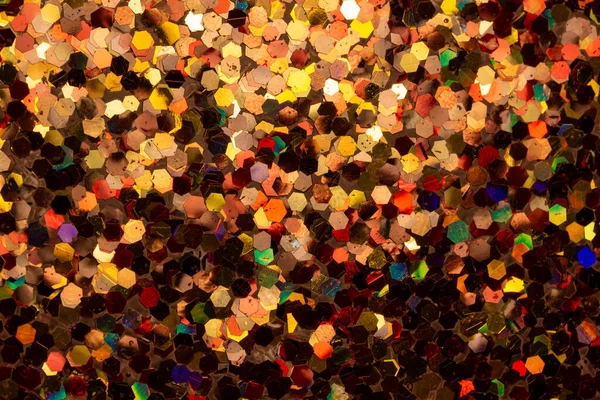 Espumante Outono Vermelho Confete Brilho Textura Fundo Com Cor Quente — Fotografia de Stock