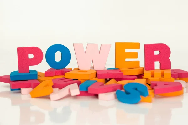 Words Multicolored Letters Word Made Multicolored Letters Power — Stock Photo, Image