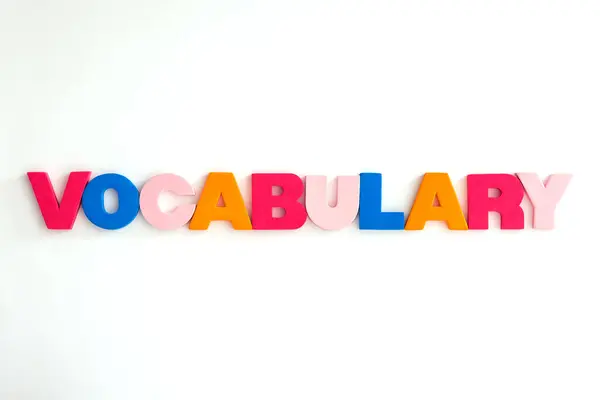 Words Multicolored Letters Word Made Multicolored Letters Vocabulary — Stock Photo, Image