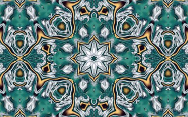 soyut desenli renkli illüstrasyon, soyut geometri, kusursuz süslemeli ve geometrik desenli illüstrasyon, asimetrik, arabesk